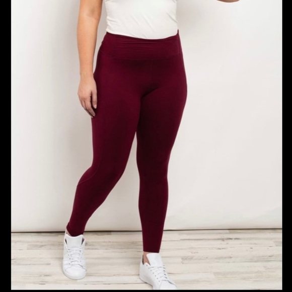 Burgundy Leggings - Picture 2 of 3